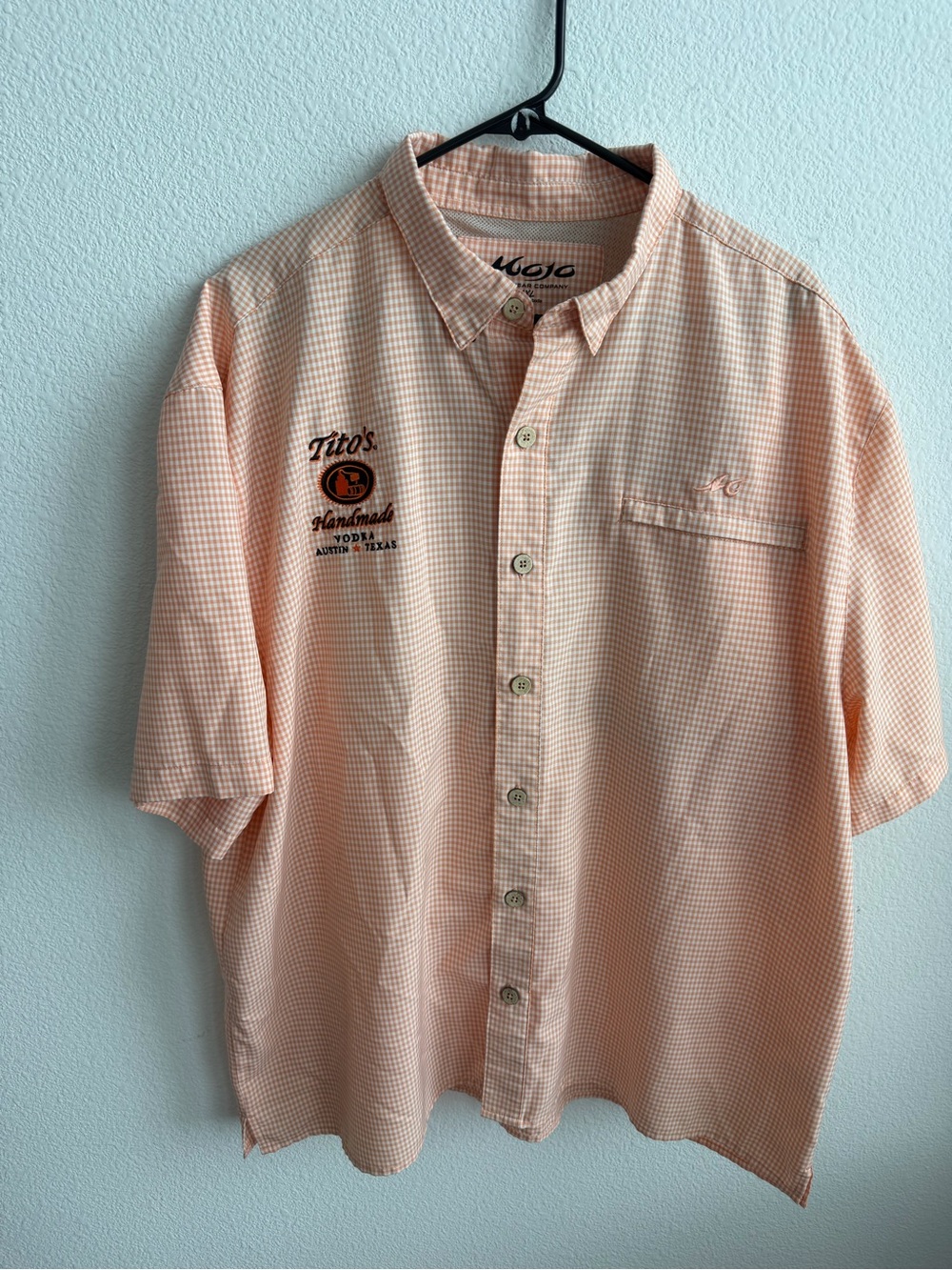 Mojo Sportswear Co. Tito’s Vodka Embroidered Button Up Gingham 2XL